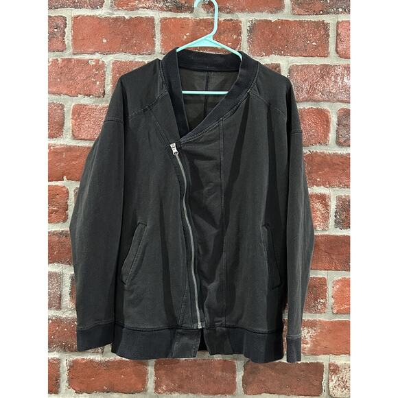 Lululemon Gray Black Mula Bundle Wrap Zip Jacket Womens Size 8 - Picture 2 of 9